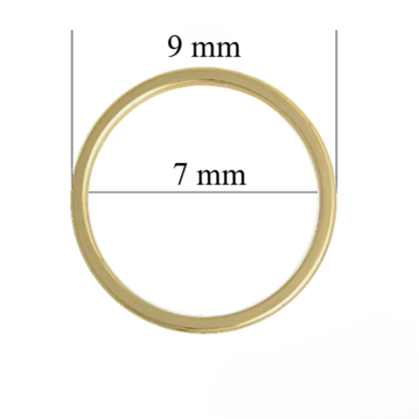 Metallringe für Riemen 7 mm helles aus hellem  Gold 1000 Stk