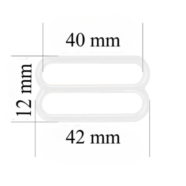 Regulador metálico para tirante de lencería 40 mm  Blancos 1000 ud