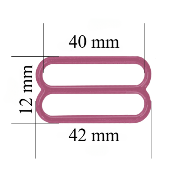Cursore reggiseno in metallo per spalline da 40 mm Rosa rubino 800 pz