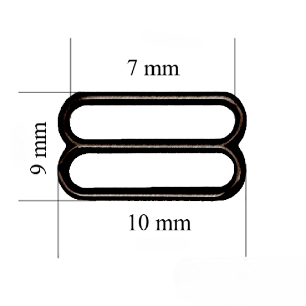 Metall-BH-Schieber für 7 mm Träger Schwarzes Gold 1000 Stk