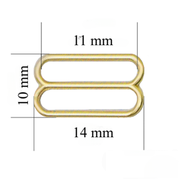 Metall-BH-Schieber für 11 mm Träger Helles Gold 1000 Stk