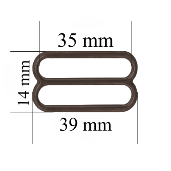 Metallversteller für Riemen 35 mm Schokoladenbraun 800 Stk