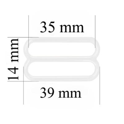 Curseurs de soutien-gorge en métal pour bretelles de 35 mm Blanc 1000 pcs