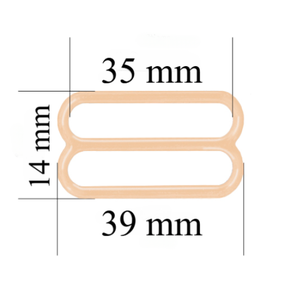 Regulador metálico para tirante de lencería 35 mm Beige 800 ud