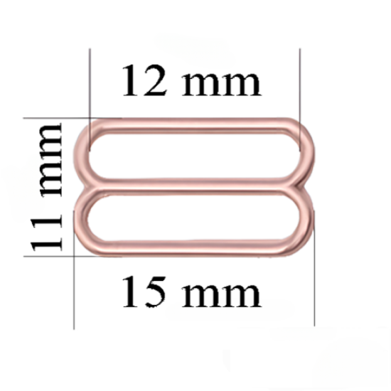 Curseurs de soutien-gorge en métal pour bretelles de 12 mm Or Rose 1000 pcs