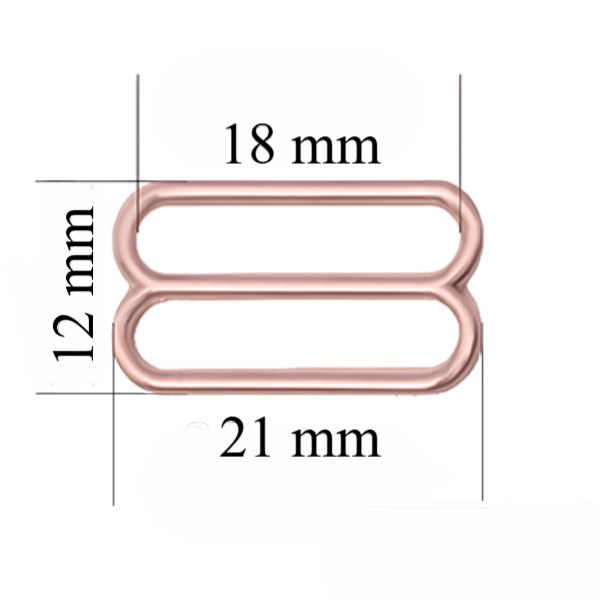Regulador metálico para tirante de lencería 18 mm Oro Rosas 1000 ud
