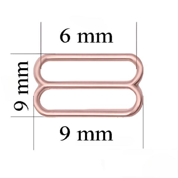 Metall-BH-Schieber für 6 mm Träger Rosé gold 1000 Stk