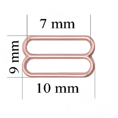 Slider reggiseno in metallo per spalline da 7 mm Oro Rosa 1000 pz