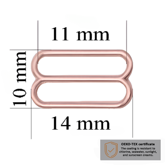 Regolatore per l'Industria del Mare e dell'Abbigliamento 11 mm nel colore Oro Rosa 1000 pezzi – certificati per resistenza al sale