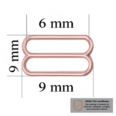 BH-Schieber für Bademode 6 mm in der Farbe Roségold 1000 stk – Zertifiziert für Salzbeständigkeit