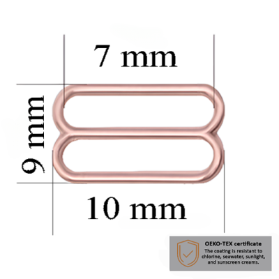 BH-Schieber für Bademode 7 mm in der Farbe Roségold 1000 stk – Zertifiziert für Salzbeständigkeit