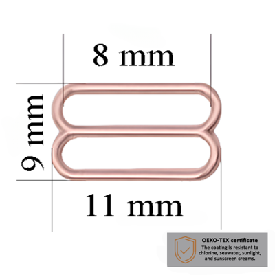 BH-Schieber für Bademode 8 mm in der Farbe Roségold 1000 stk – Zertifiziert für Salzbeständigkeit