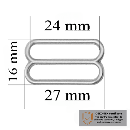 Regulador para traje de baño 24 mm en color Plata 1000 ud - Certificados por resistencia a la sal