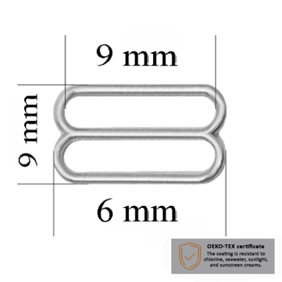 Sliders for swimwear 6 mm in the color Silver 10000 pcs – Certified for Salt Resistance
