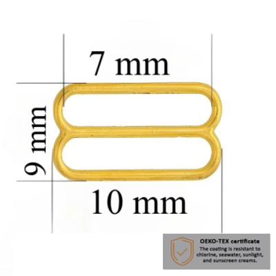 BH schieber für Bademode 7 mm in der Farbe Glänzendes Gold 1000 stk  - Zertifiziert für Salzbeständigkeit