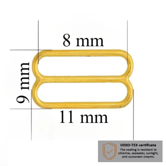Regolatore per l'Industria del Mare e dell'Abbigliamento 8 mm nel colore Or brillant 1000 pezzi - certificati per resistenza al sale