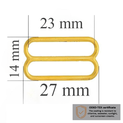 BH schieber für Bademode 23 mm in der Farbe Glänzendes Gold 10000 stk  - Zertifiziert für Salzbeständigkeit