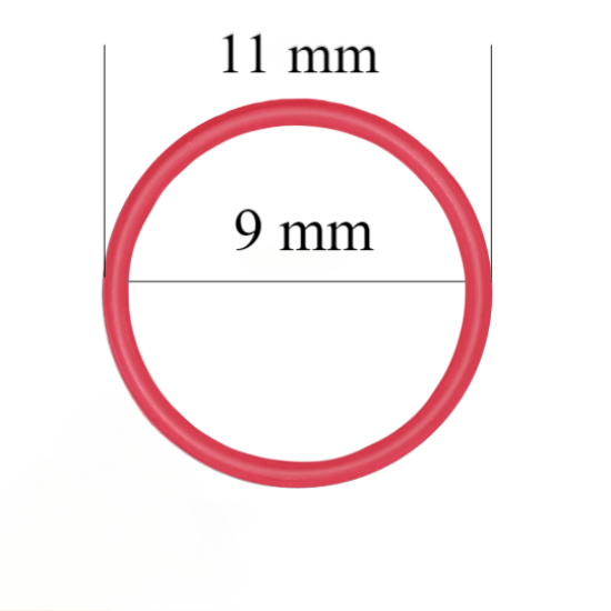 Metal bra rings for 9 mm straps Red 800 pcs