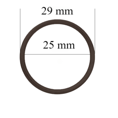 Metallringe für Riemen 25 mm Schokoladenbraun 800 Stk