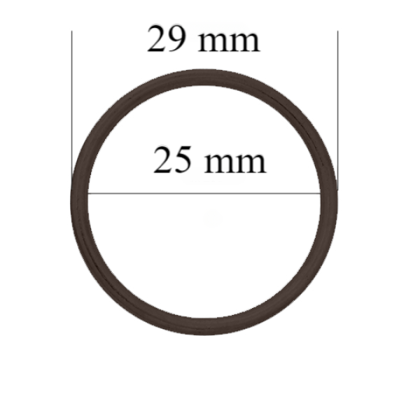 Metalowe pierścienie do szelki 25 mm Czekoladowo-brązowy 800 szt.