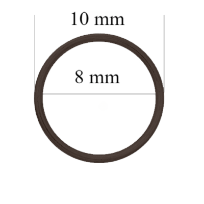 Metalowe pierścienie do szelki 8 mm Czekoladowo-brązowe 800 szt.
