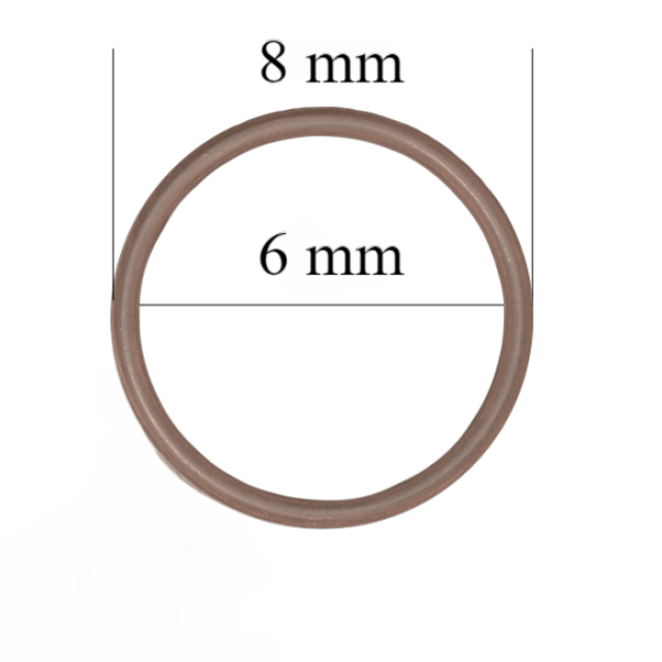 Anelli reggiseno in metallo per spalline da 6 mm Peppercorn 800 pz.