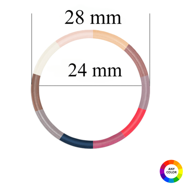 24 mm gredzeni siksnām ar krāsu, kas atbilst auduma tonim - 1000 gabali