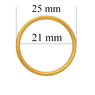 Metallringe für Riemen 21 mm glänzendes Glänzend goldene 1000 Stk