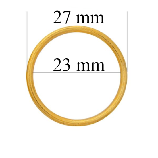 Metallringe für Riemen 23 mm glänzendes Glänzend goldene 1000 Stk