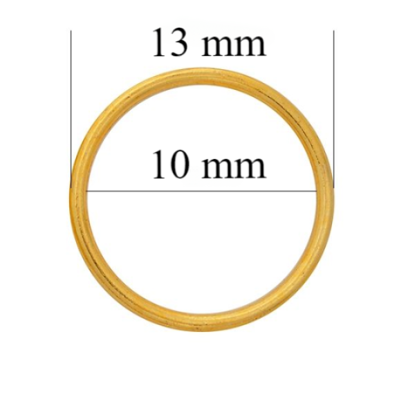 Metallringe für Bänder 10 mm glänzendes Glänzend goldene 1000 Stk