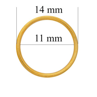 Metallringe für Riemen 11 mm glänzendes Glänzend goldene 1000 Stk