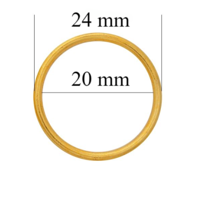 Metallringe für Riemen 20 mm glänzendes Glänzend goldene 1000 Stk