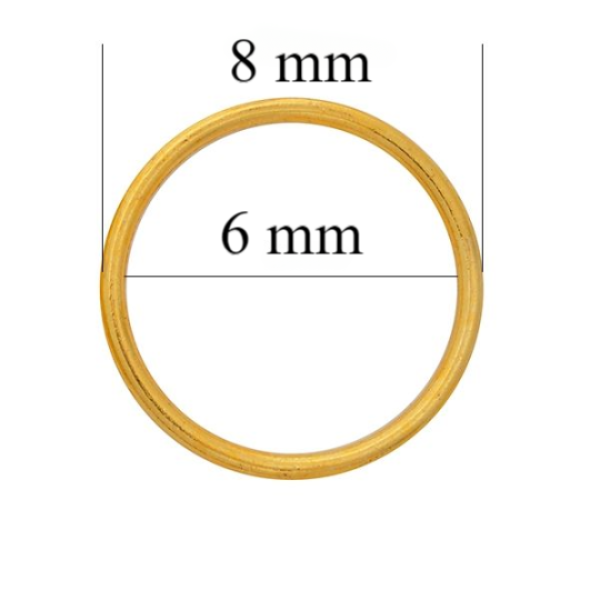 Metalowe pierścienie do szelki 6 mm Błyszcząco-złoty 1000 szt.