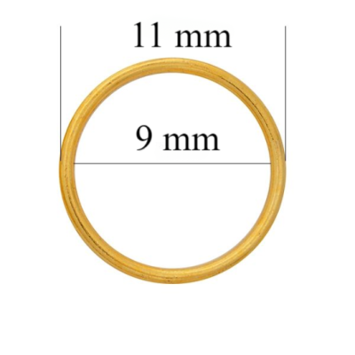 Metallringe für Riemen 9 mm glänzendes Glänzend goldene 1000 Stk