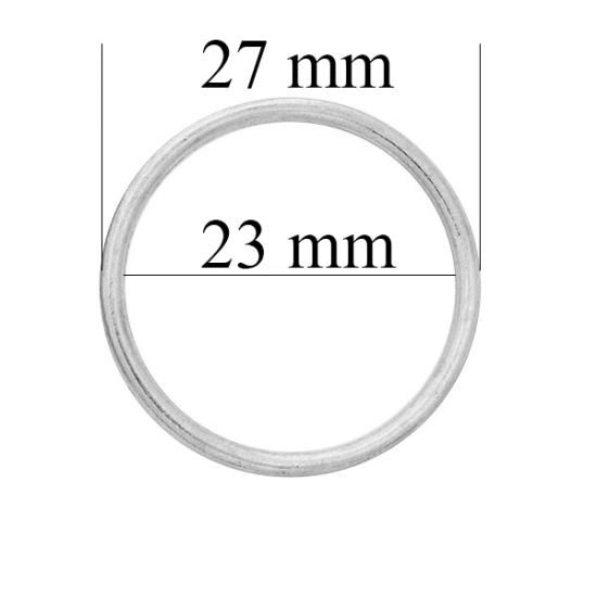 Anelli reggiseno in metallo per spalline da 27 mm Argento 10000 pz