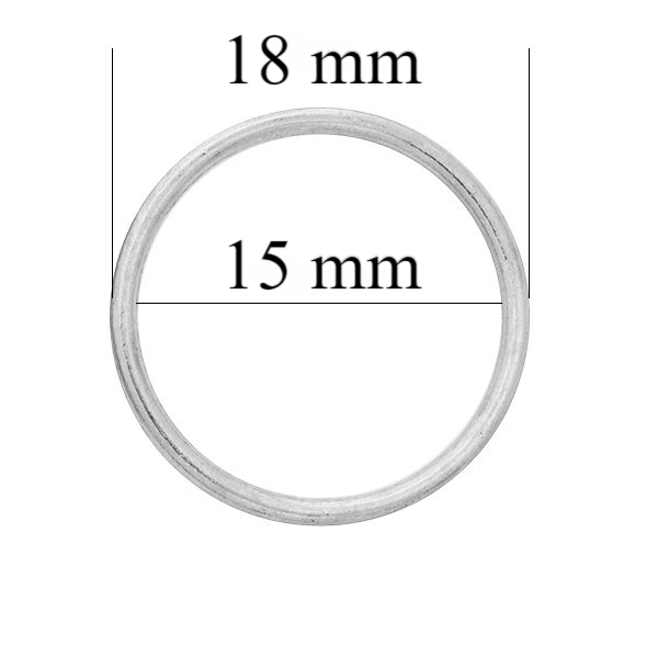 Metallringe für Riemen 15 mm Silber 1000 Stk
