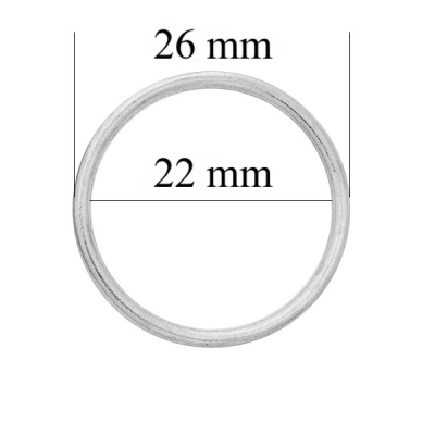 Metallringe für Riemen 22 mm Silber 1000 Stk
