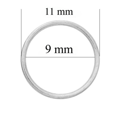 Metallringe für Bänder 9 mm Silber 1000 Stk