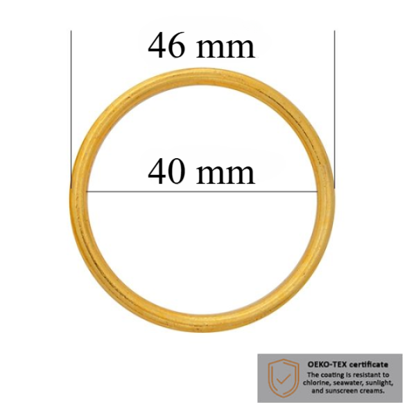 BH Ringe für Bademode 40 mm in der Farbe Glänzendes Gold  1000 stk  - Zertifiziert für Salzbeständigkeit