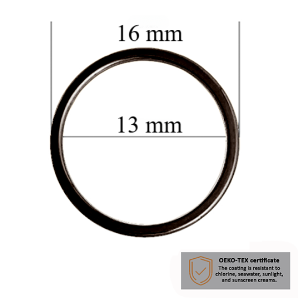 BH Ringe für Bademode 13 mm in der Farbe Schwarzes Gold  1000 stk  - Zertifiziert für Salzbeständigkeit