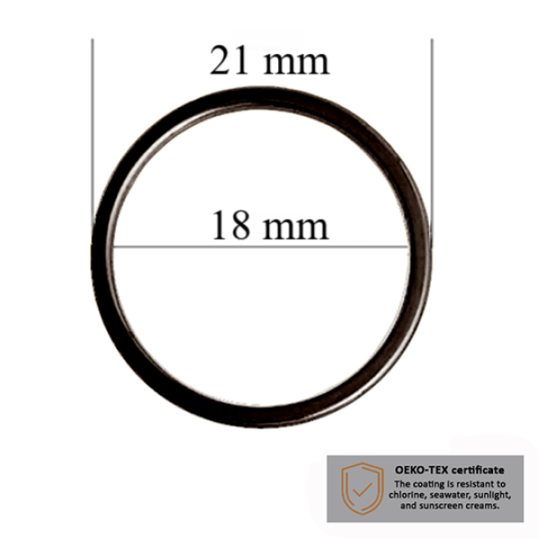BH Ringe für Bademode 18 mm in der Farbe Schwarzes Gold  1000 stk  - Zertifiziert für Salzbeständigkeit