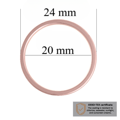 BH-Ringe für Bademode 20 mm in der Farbe Roségold, 1000 Stk. – Zertifiziert für Salzbeständigkeit
