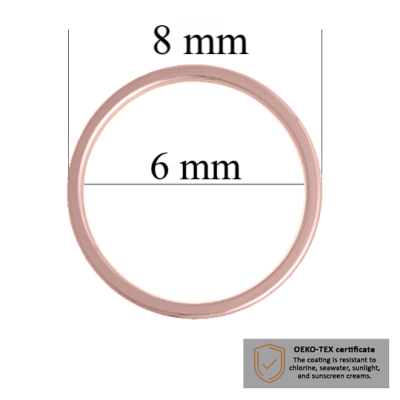 BH-Ringe für Bademode 6 mm in der Farbe Roségold, 10000 Stk. – Zertifiziert für Salzbeständigkeit