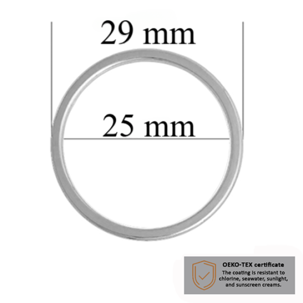 BH Ringe für Bademode 25 mm in der Farbe Silber 1000 stk  - Zertifiziert für Salzbeständigkeit
