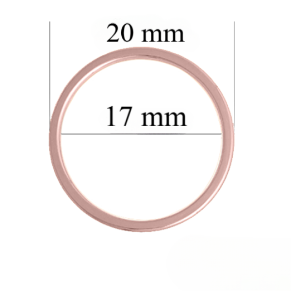 Metallringe für Riemen 17 mm Roséaus Rosé Gold 1000 Stk