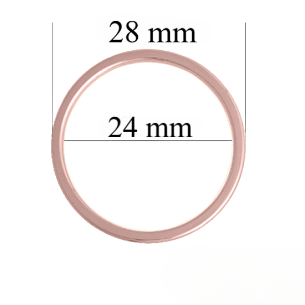Anneaux de soutien-gorge en métal pour bretelles de 24 millimètres en Or rose 1000 pcs