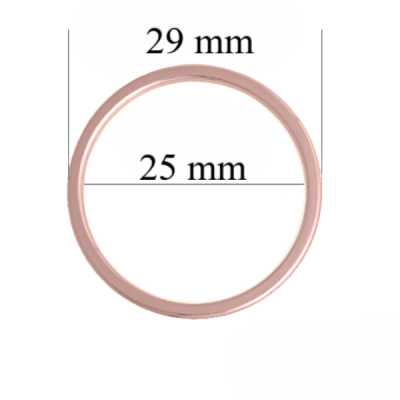 Metallringe für Riemen 25 mm Roséaus Rosé Gold 1000 Stk
