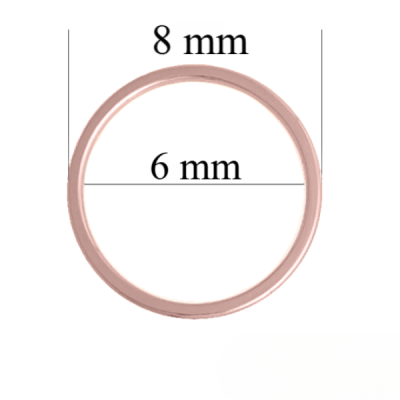 Metallringe für Riemen 6 mm Roséaus Rosé Gold 1000 Stk