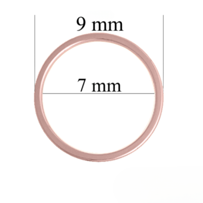Metallringe für Riemen 7 mm Roséaus Rosé Gold 1000 Stk