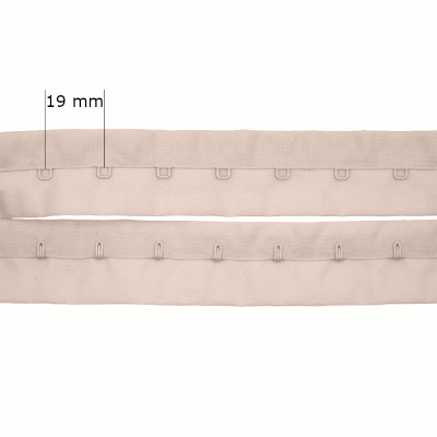 Bra hook & eye back closure in roll 1x 19 mm Silver peony 90 m